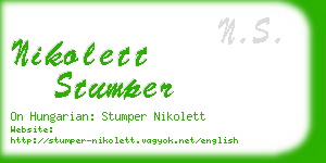 nikolett stumper business card